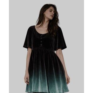 Free People Este Velvet Babydoll Dress Boho Whimsigoth Grunge Hippie Retro L